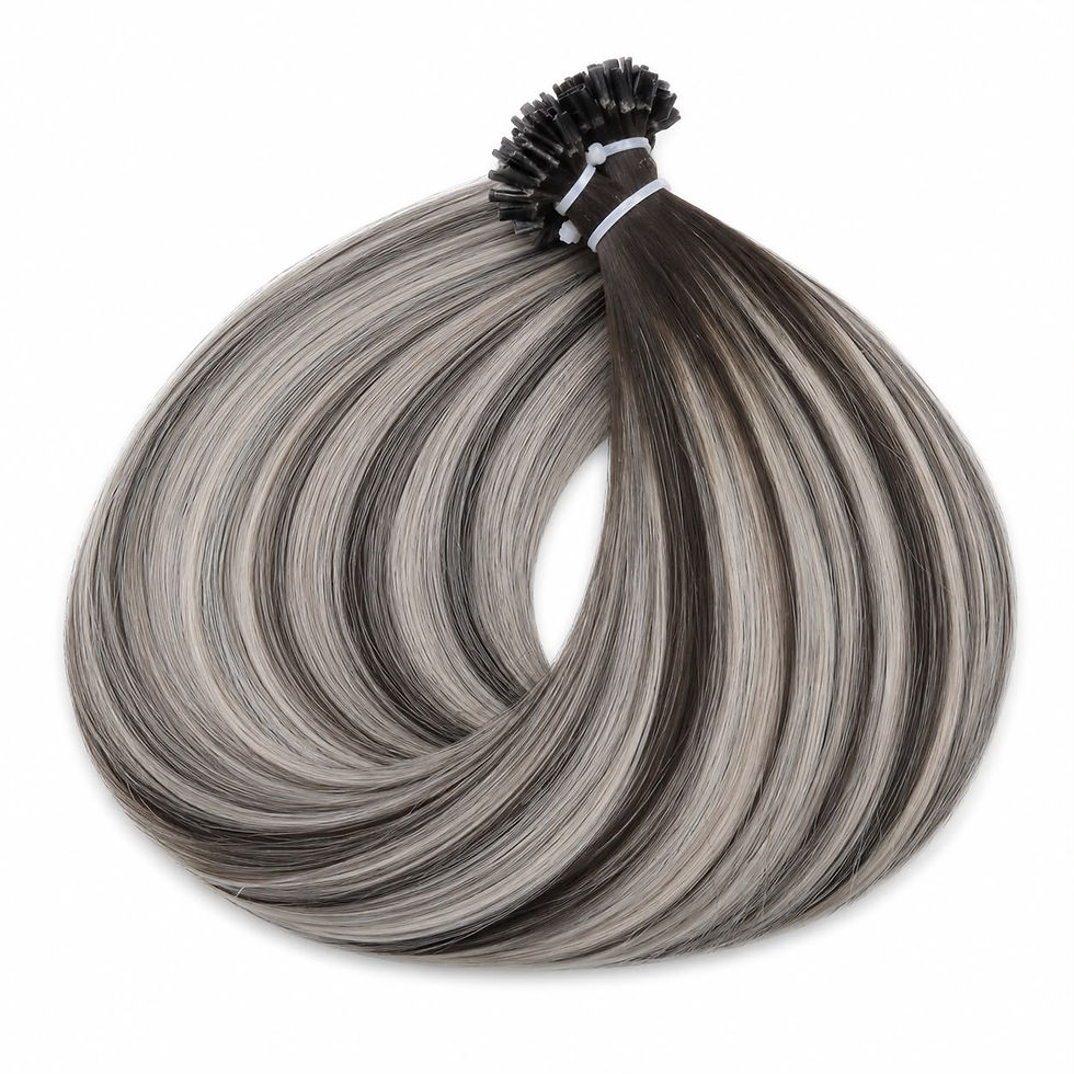 Thumbnail: Frosted Kiss #B2/60A (Smokey Iced Blonde, Dark Melt) - 25g Tape Hair Extensions