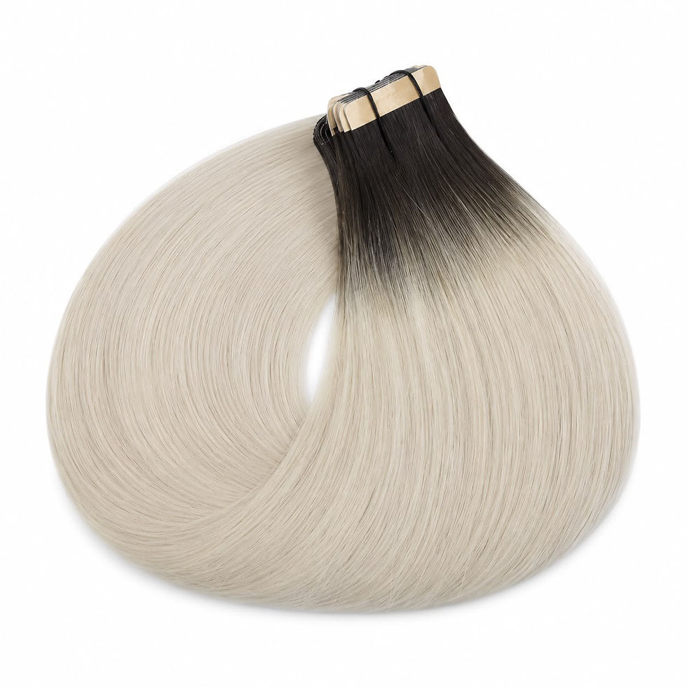 Thumbnail: Eva Melt #T2/60A (Dark Melt, Icy Blonde) - 100g Machine Weft Hair Extensions