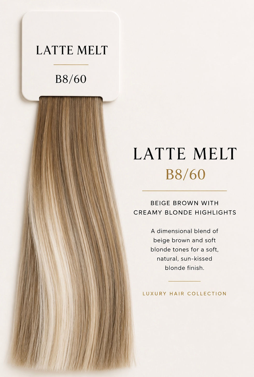 Thumbnail: Latte Melt #B8/60 (Beige Brown & Creamy Blonde) - 50g Weft Hair Extensions
