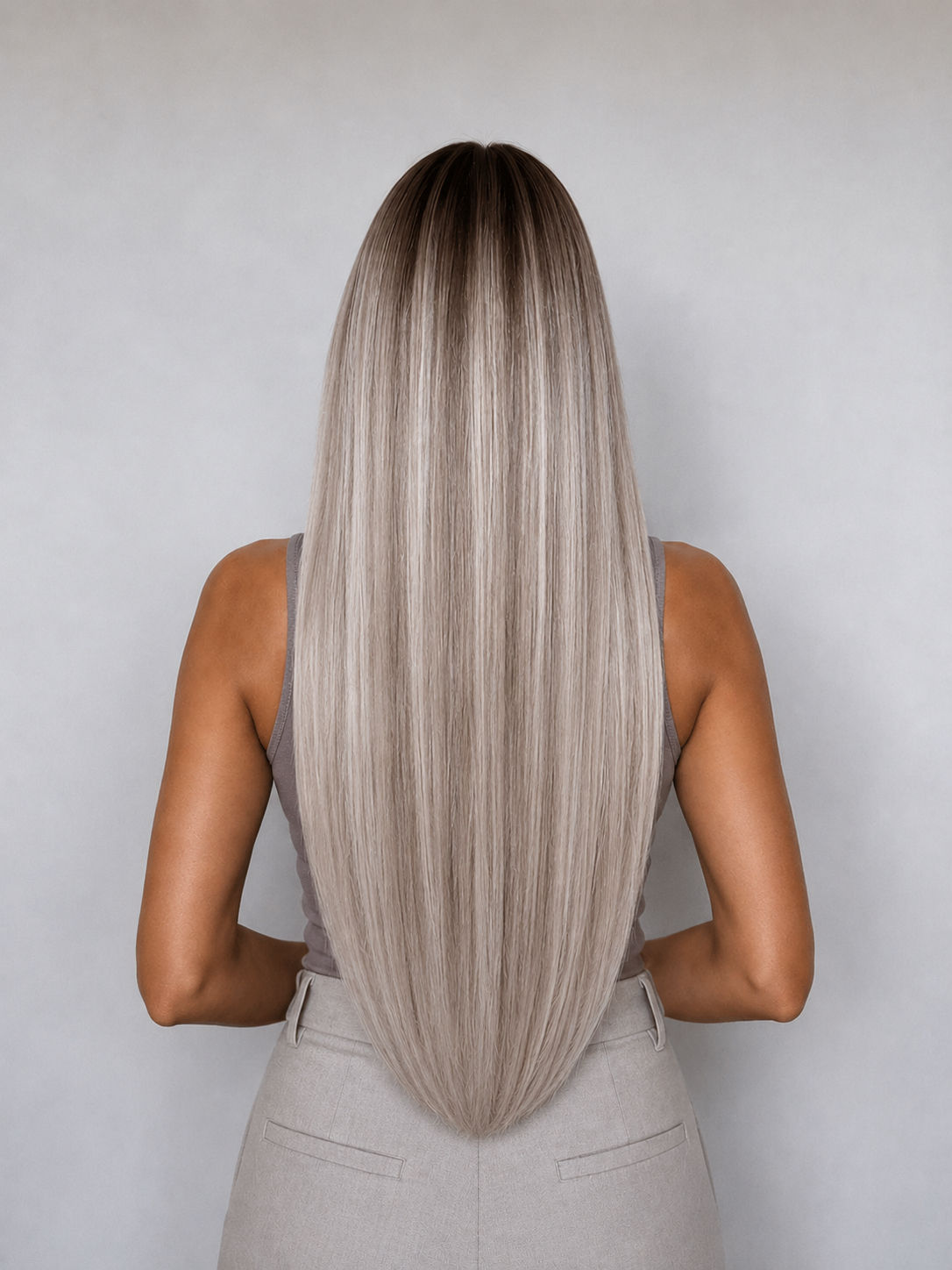 Silver Melt #B18/60A  (Ash Blonde, Silver) -  50g Genius Weft Hair Extensions