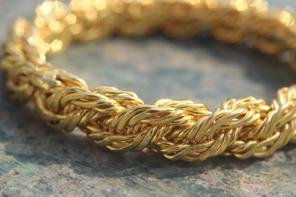 Thumbnail: 144MHz Gold Coloured Plated Tensor Ring