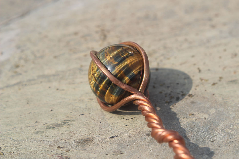 Thumbnail: Tiger’s Eye Copper Crown & Wand Set