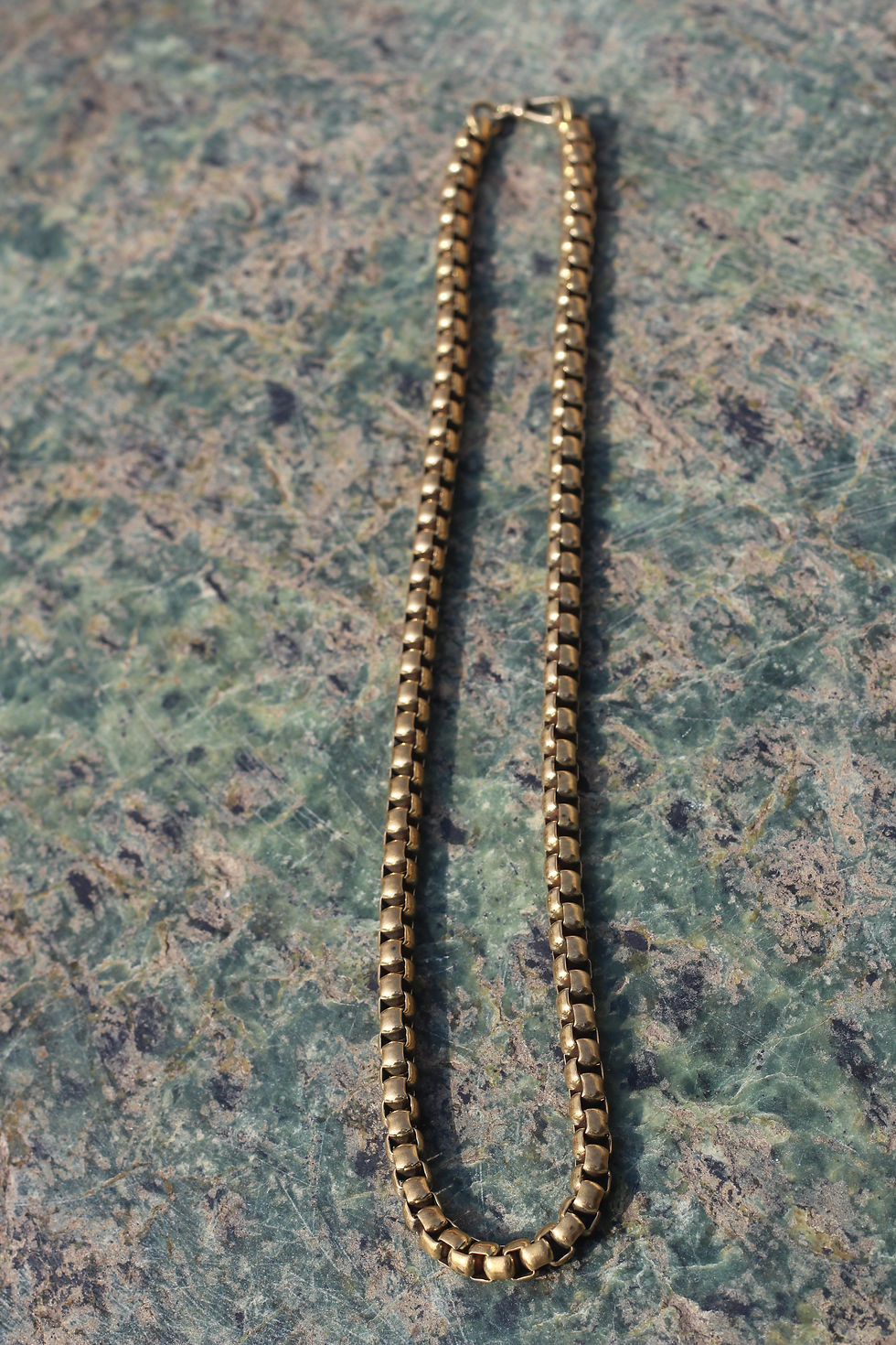 Thumbnail: Brass Square Belcher Chain & Matching Bracelet