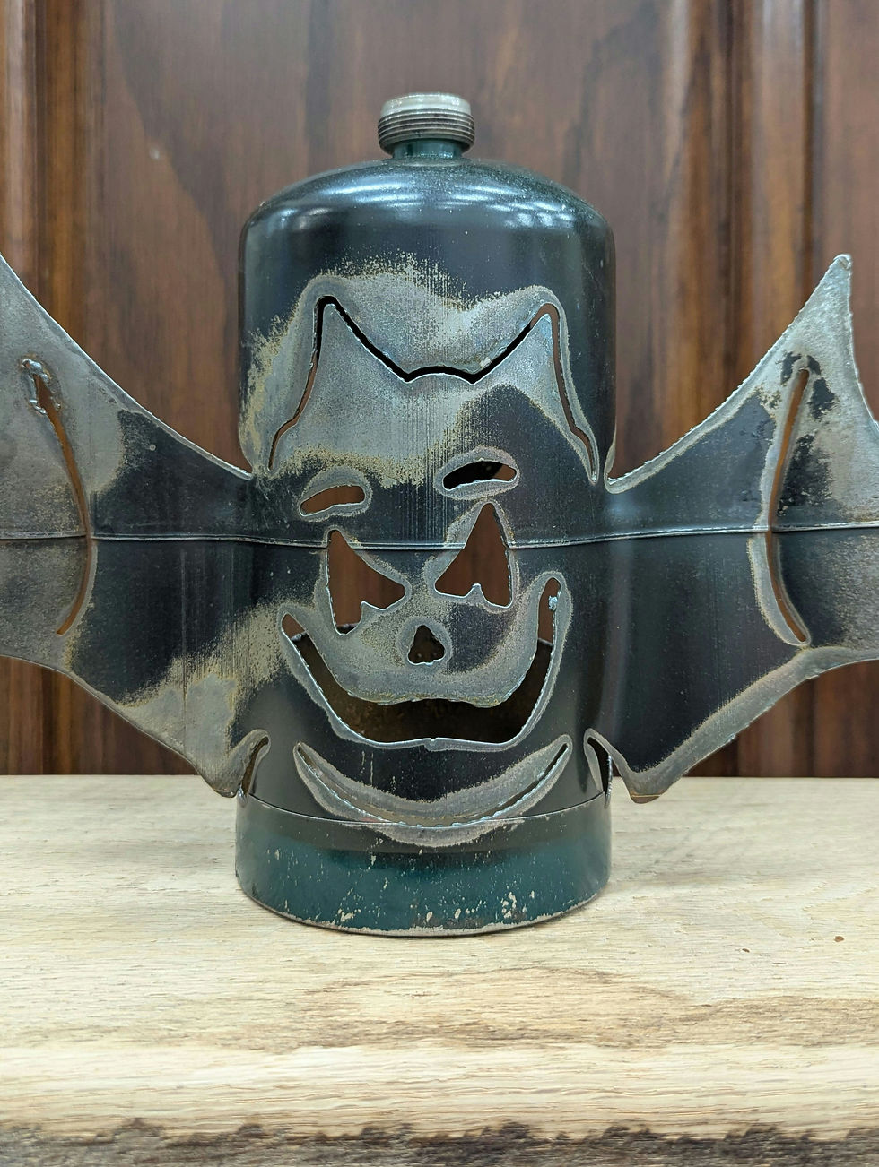 Metal Upcycled Lantern Bat
