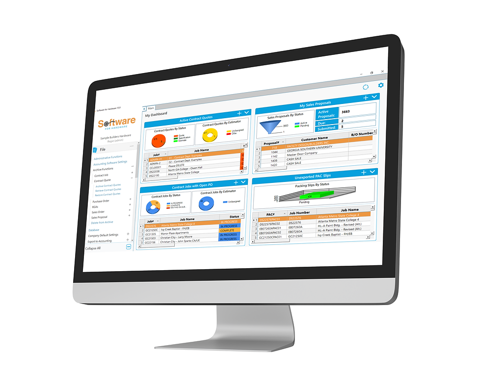Laptop showing Software for Hardware dashboard