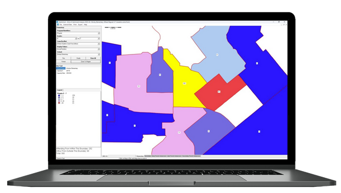 GeoSchool software helping school districts manage growth, balance enrollment, and optimize facilities with integrated boundary and forecasting tools