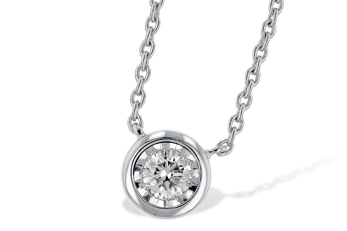 14 Kt. White Gold & Diamond Solitaire Necklace