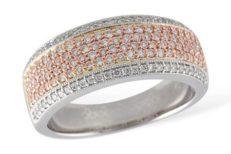 14 Kt. White & Rose Gold Diamond Pave' Band