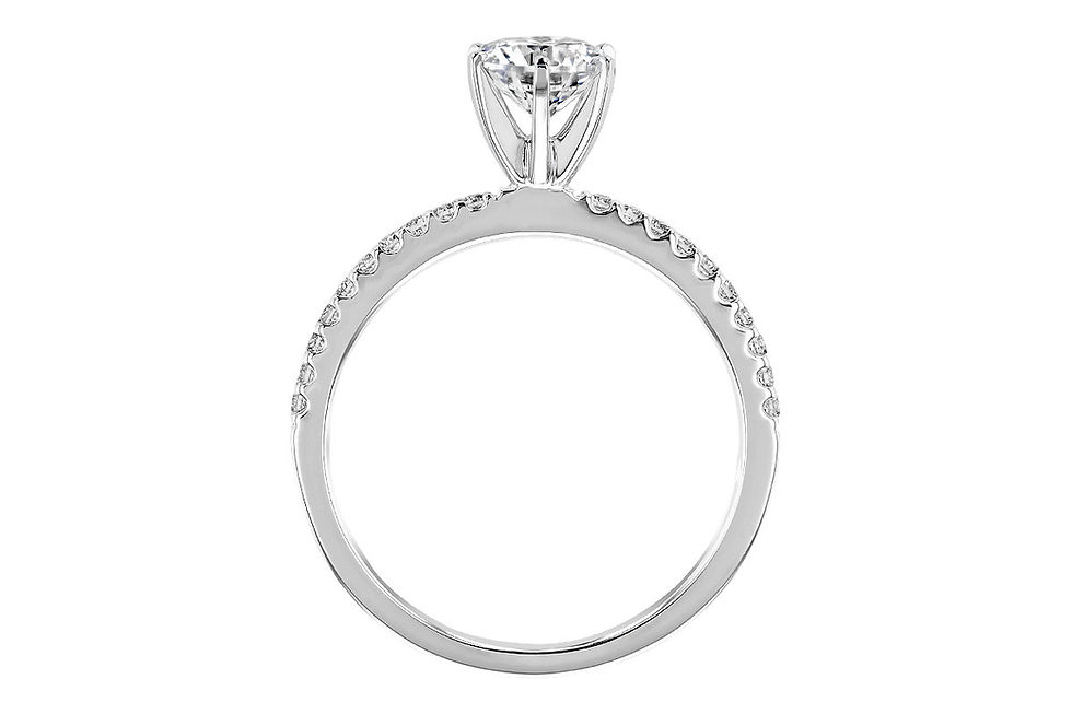 Thumbnail: 14 Kt. White Gold and Diamond Classic Semi-Mount