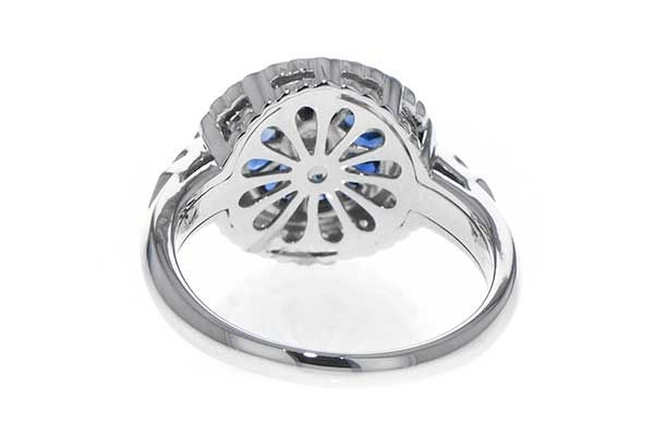 Thumbnail: Vintage Inspired Blue Sapphire & Diamond Ring