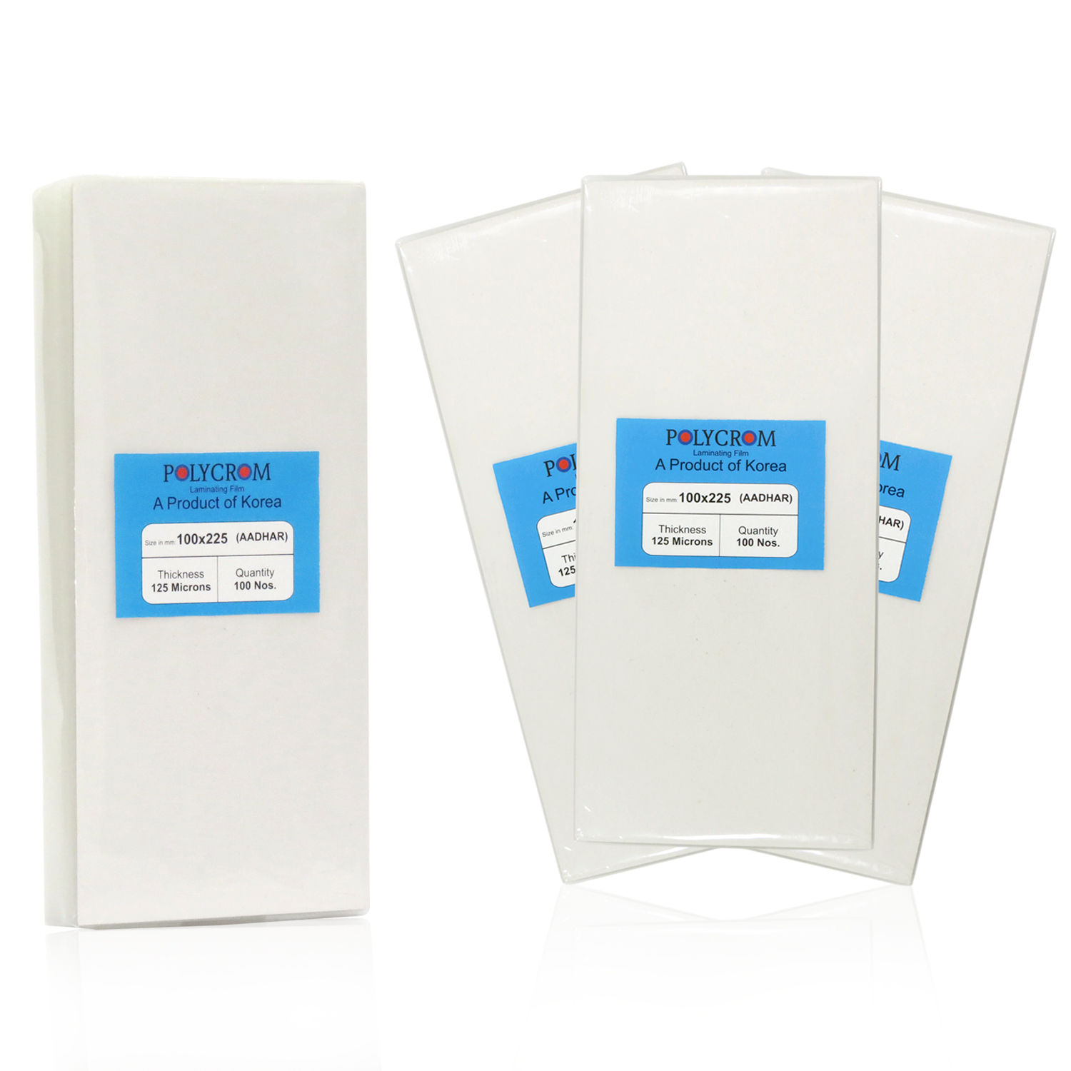 Polycrom Korean Aadhar Card Size Ultra Glossy Clear Thermal Lamination Pouch