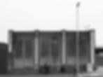 Psychogeography series: Black and white exterior of a brick industrial building in the east end of glasgow by david gulliver photography