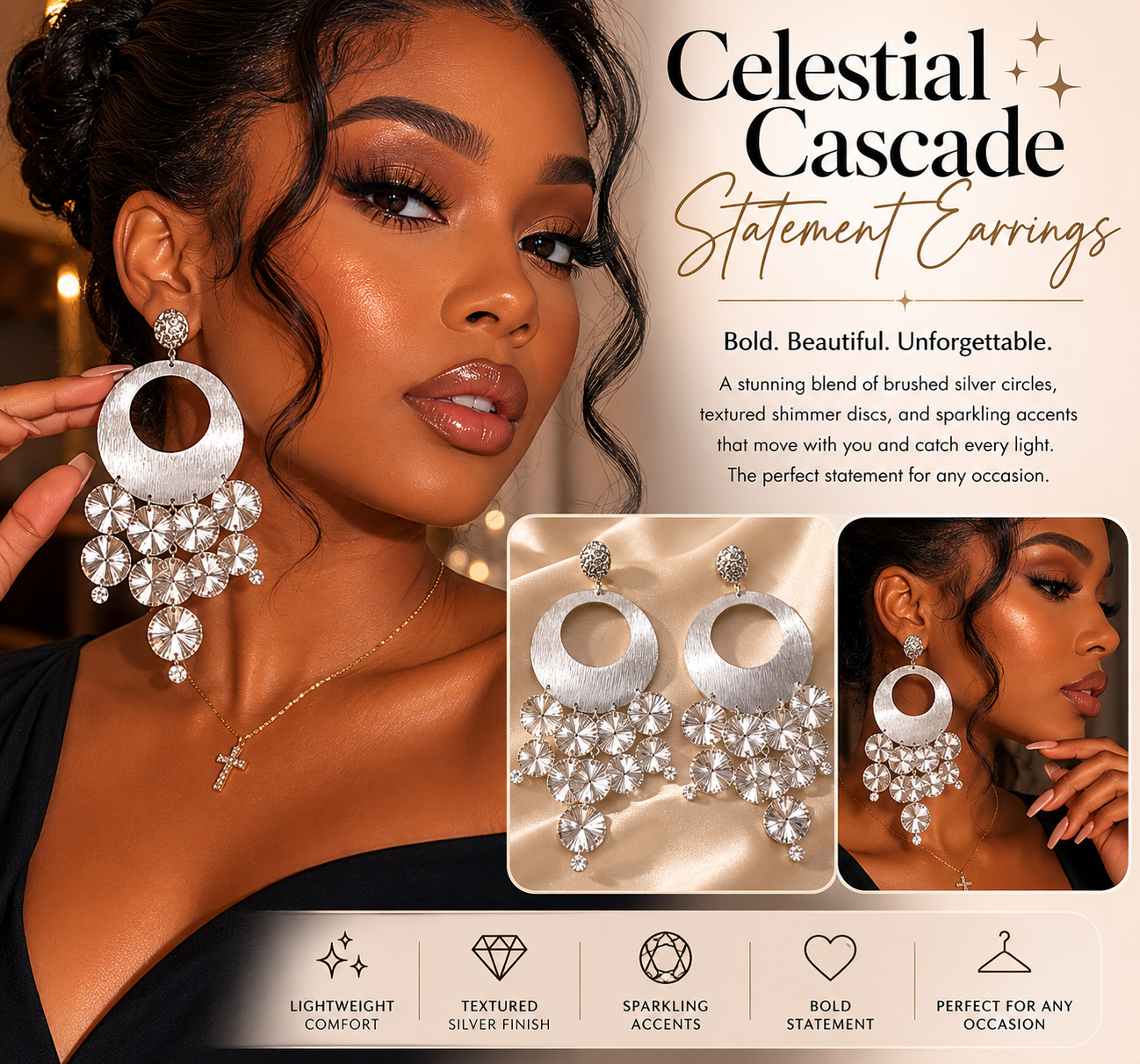 Celestial Cascade Statement Earrings