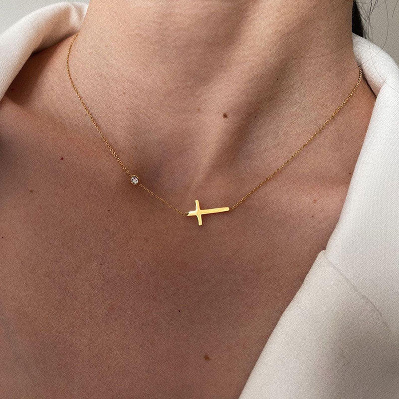 Thumbnail: Cross & Diamond Necklace