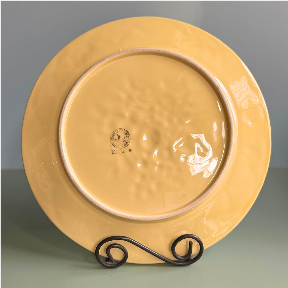 Thumbnail: 13" Bordallo Pinheiro Portugal Yellow Bouquet Flowers Platter