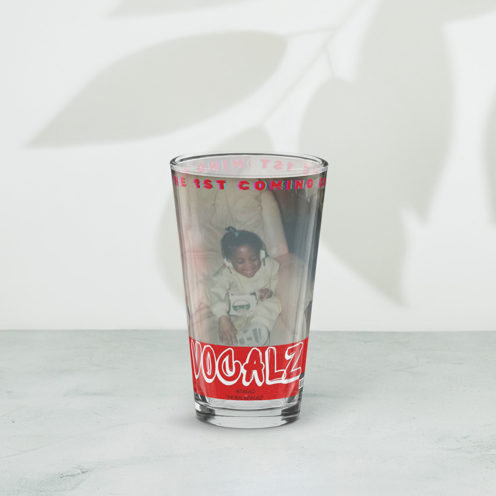 The 1st Coming Of Vocalz EXCLUSIVE MUSIC MERCH Shaker pint glass