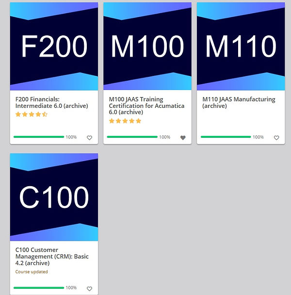 Acumatica Training Certificates Manuf 6