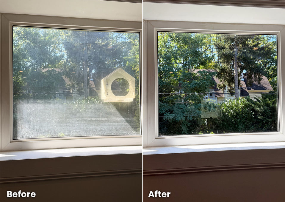 Hazy windows in house. Repair of foggy window.