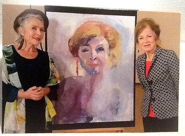 Sonja Barend and her portrait by Clare van Stolk at "Sterren op het doek"