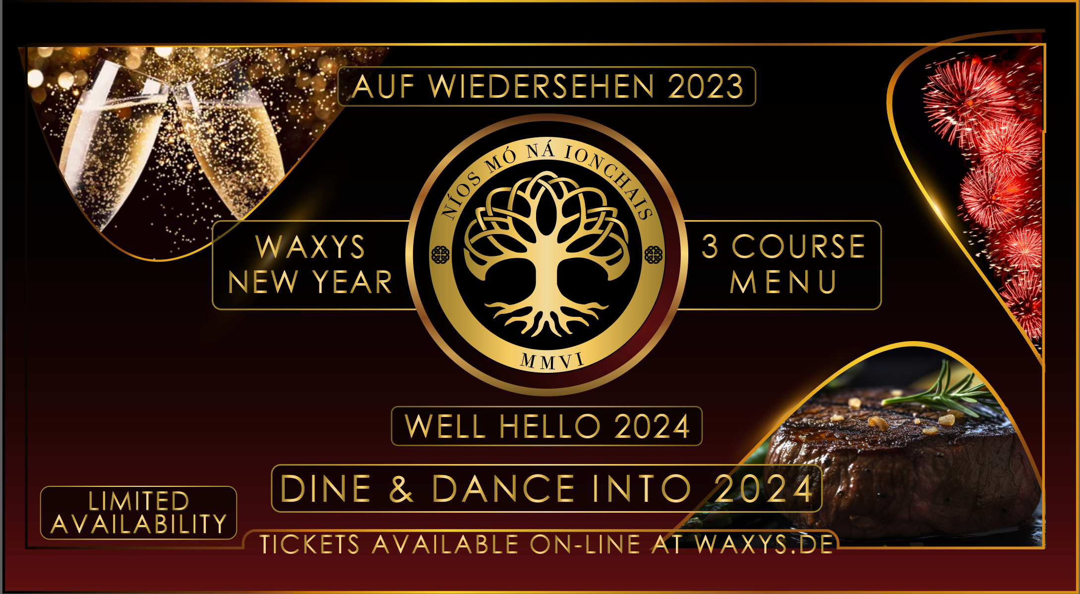 Waxis Menu NEW YEARS EVE DINNER-PARTY | Waxys Irish Pub