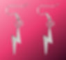Silver lightning bolt drop earrings with minimalist design