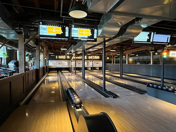 BNA's upstairs bowling lanes.