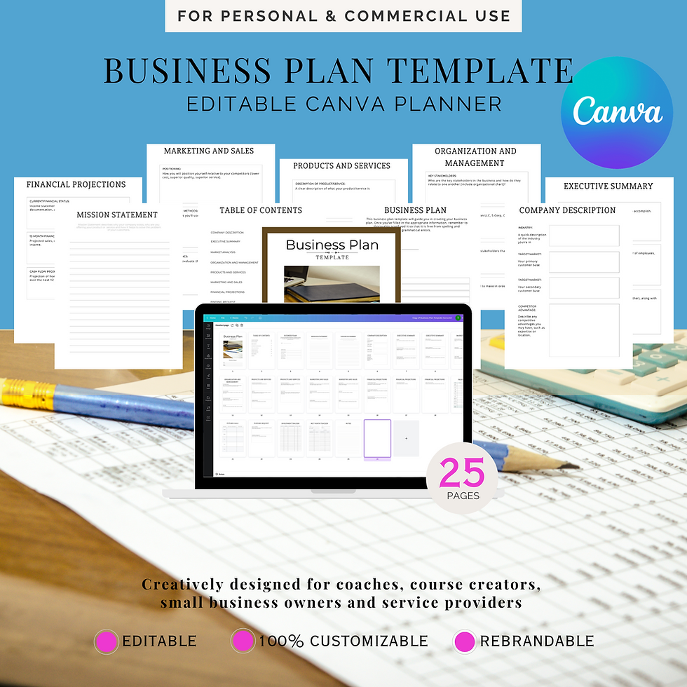 Business Plan Template Cover Pages