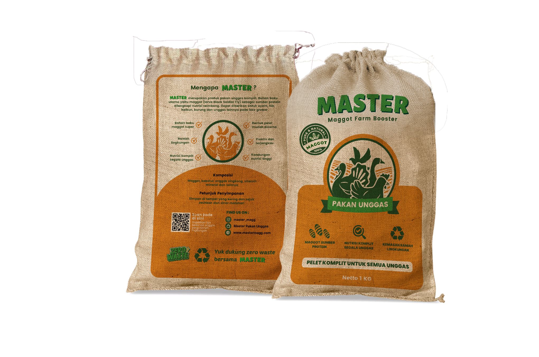 PAKAN UNGGAS MASTER (Maggot and Meniran Farm Booster) 1 Kg