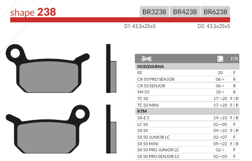 B4238 Brake Pads - G 190 - FA325