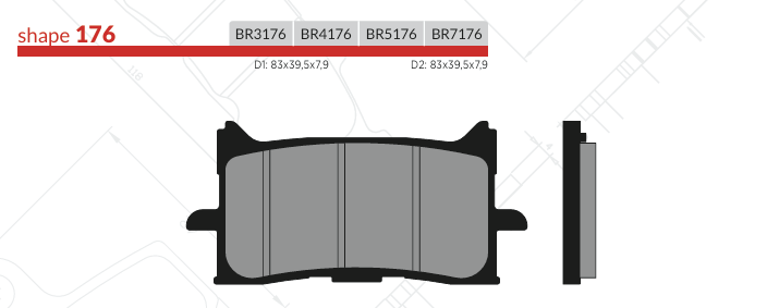 B3176 Brake Pads - G379 - FA629