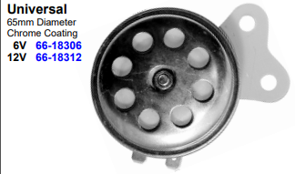 HOOTER 6V UNIVERSAL HORN 65mmDia.