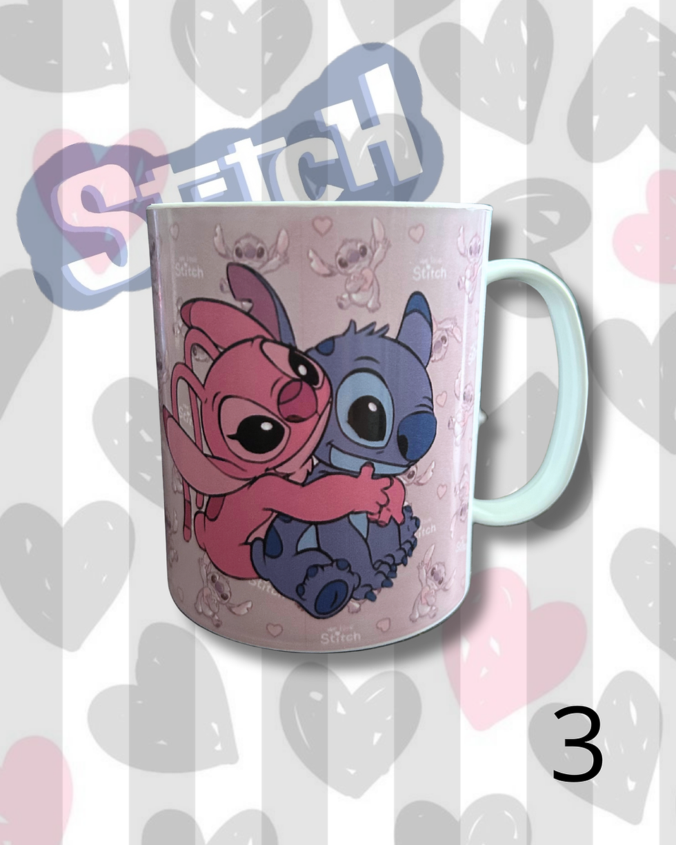 Miniatura: Kit 10 Canecas Stitch Love Polímero Plástico 350ml