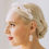 Thumbnail: Silver wired bridal headpiece with ivory pearls and clear crystals