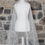 Thumbnail: Ivory tulle veil with satin edging