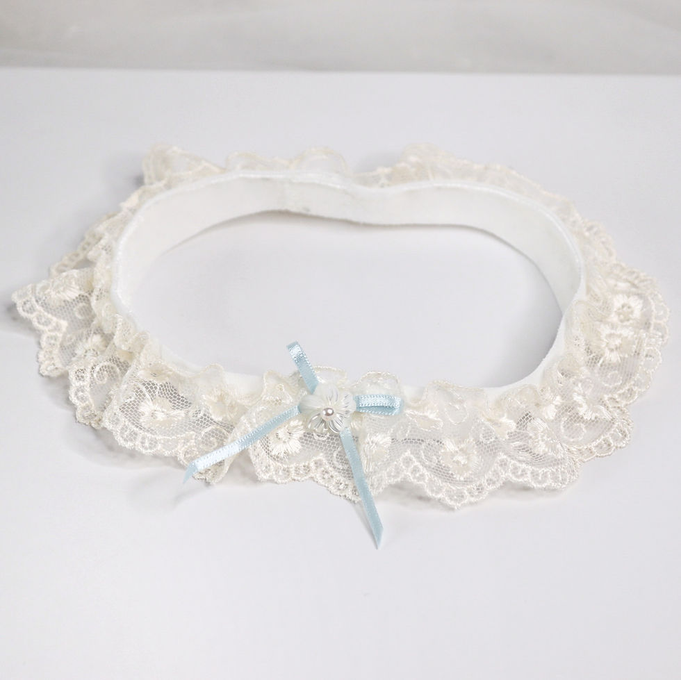 Thumbnail: Ivory Lace Bridal Garter