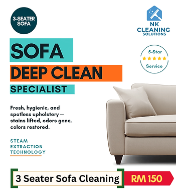 3 Seater Sofa Cleaning price list RM 150