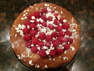 Lemon and Raspberry Drizzle Cake
