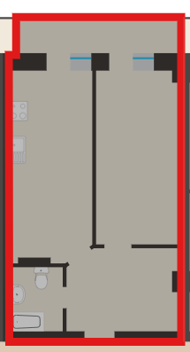 Миниатюра: 1-ком.кв.53,8кв.м. ЖК Макар