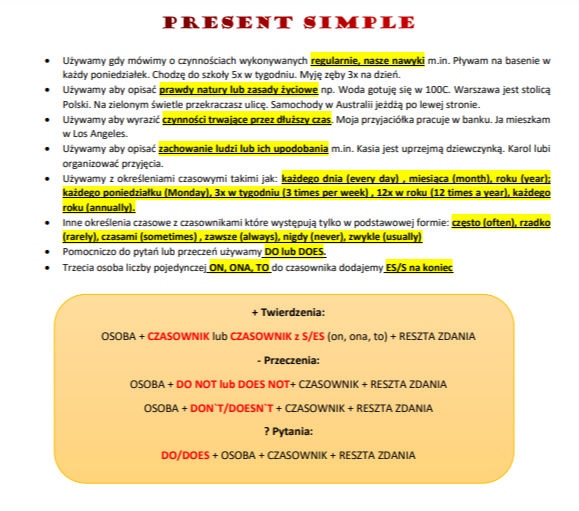 Miniatura: CZASY ANGIELSKI PDF do druku
