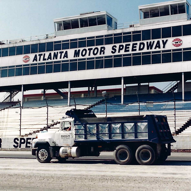 Rock-It dump truck at the Atlanta Motor Speedway