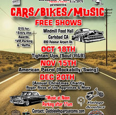 Classic Cars
Hot Rods
Live Music
Carlsbad
North County
Vintage Scootgers
Motorcycles
cocktails
food
all ages
dog friendly
San Diego
Motorcycles
Vintage Scooters