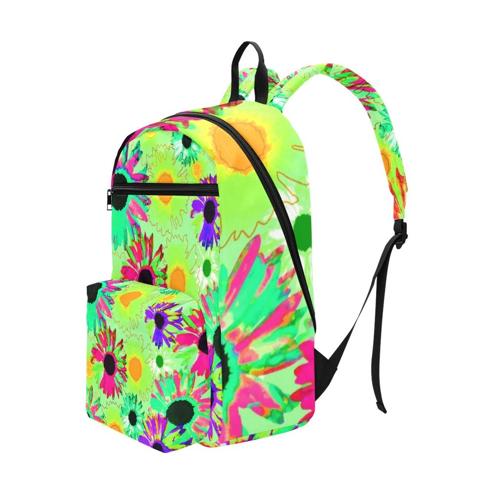 Wildflower Floral - Bright Green - Travel Backpack (Large Capacity)