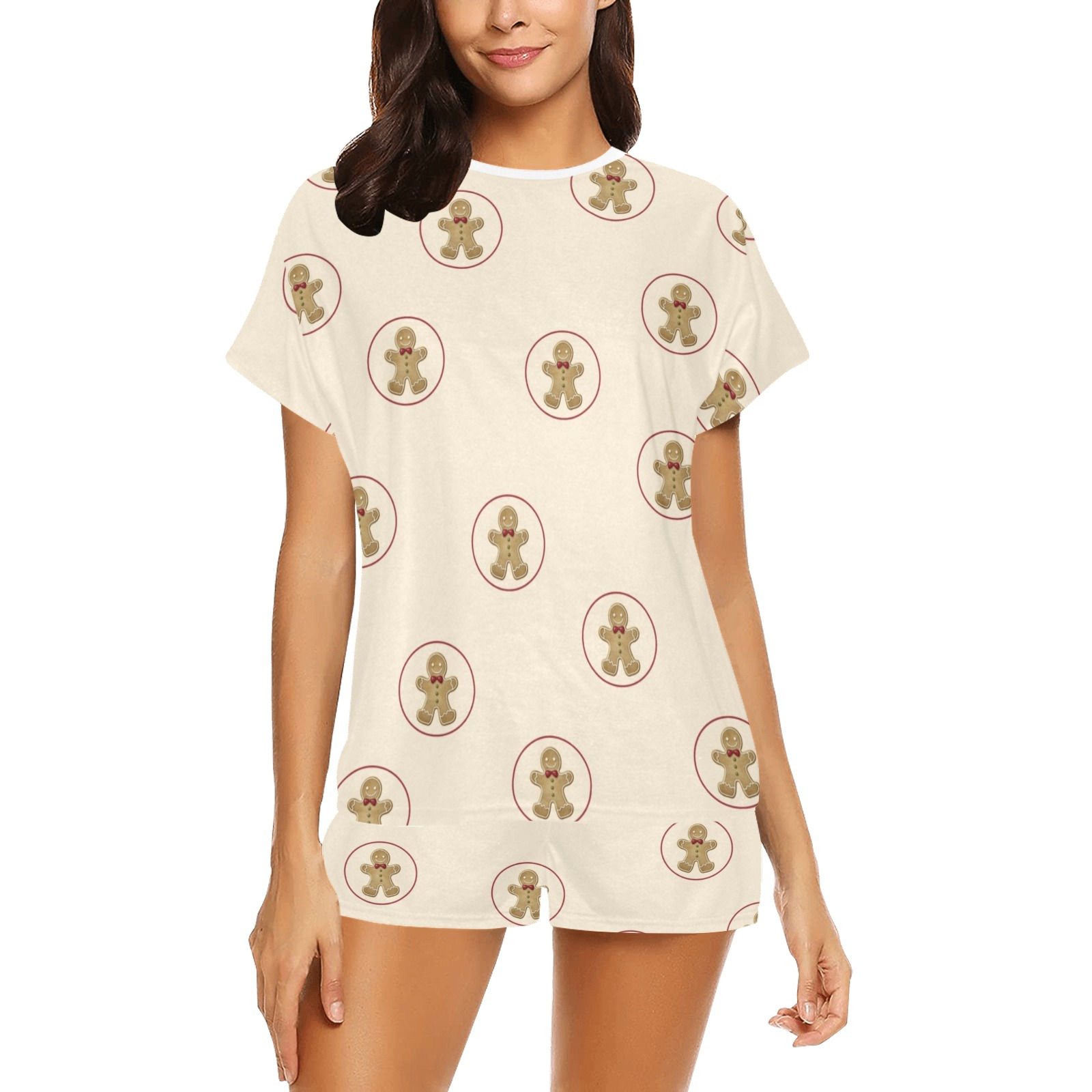 Gingerbread Men - Women's Short Pajama Set