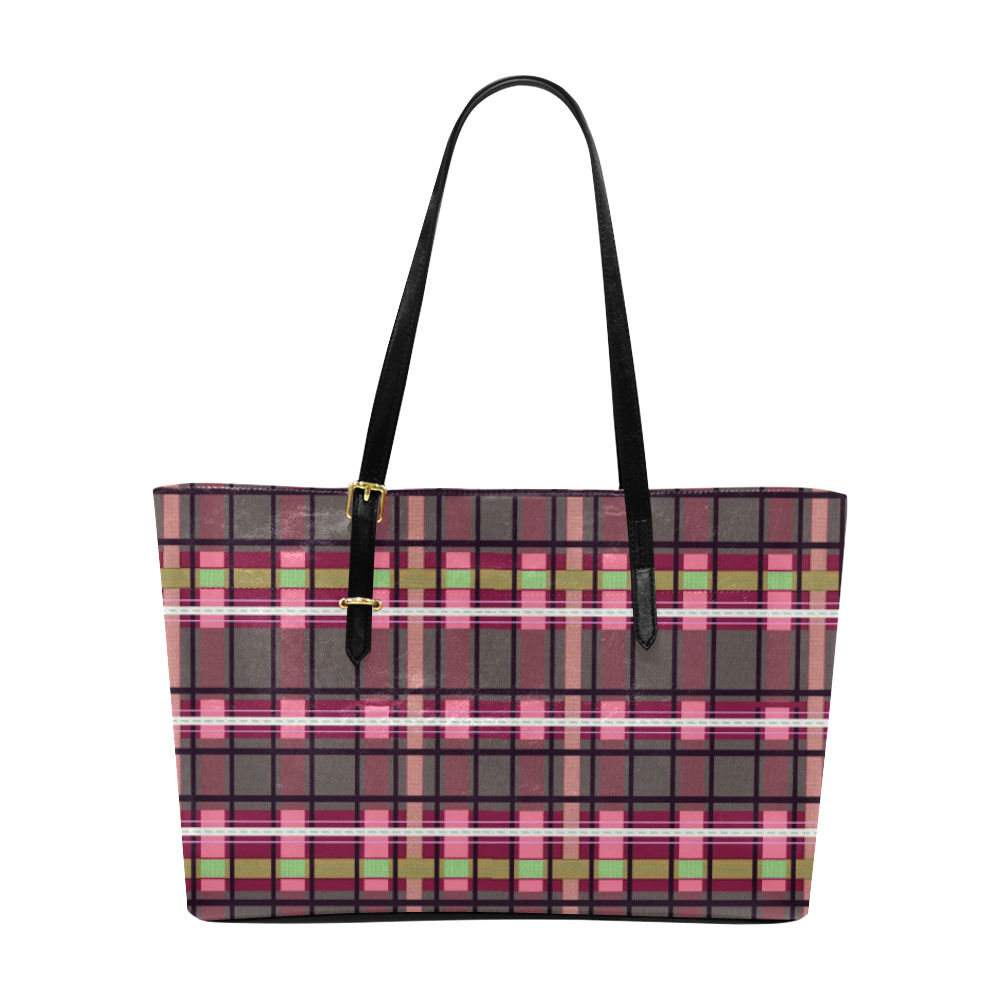 Tartan Terror Red/Pink - Large Tote Bag