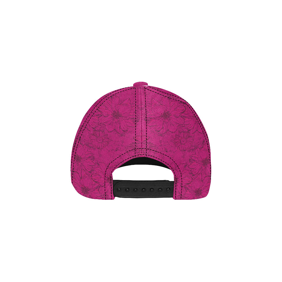 Thumbnail: Embossed Floral Deep Pink - Baseball Cap
