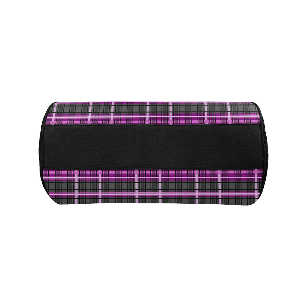 Thumbnail: Tartan Terror Pink / Black - Gym / Workout / Camping / Travel Duffel Bag