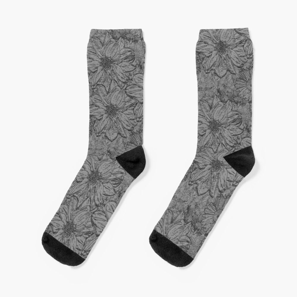 Embossed Floral Grey - Socks