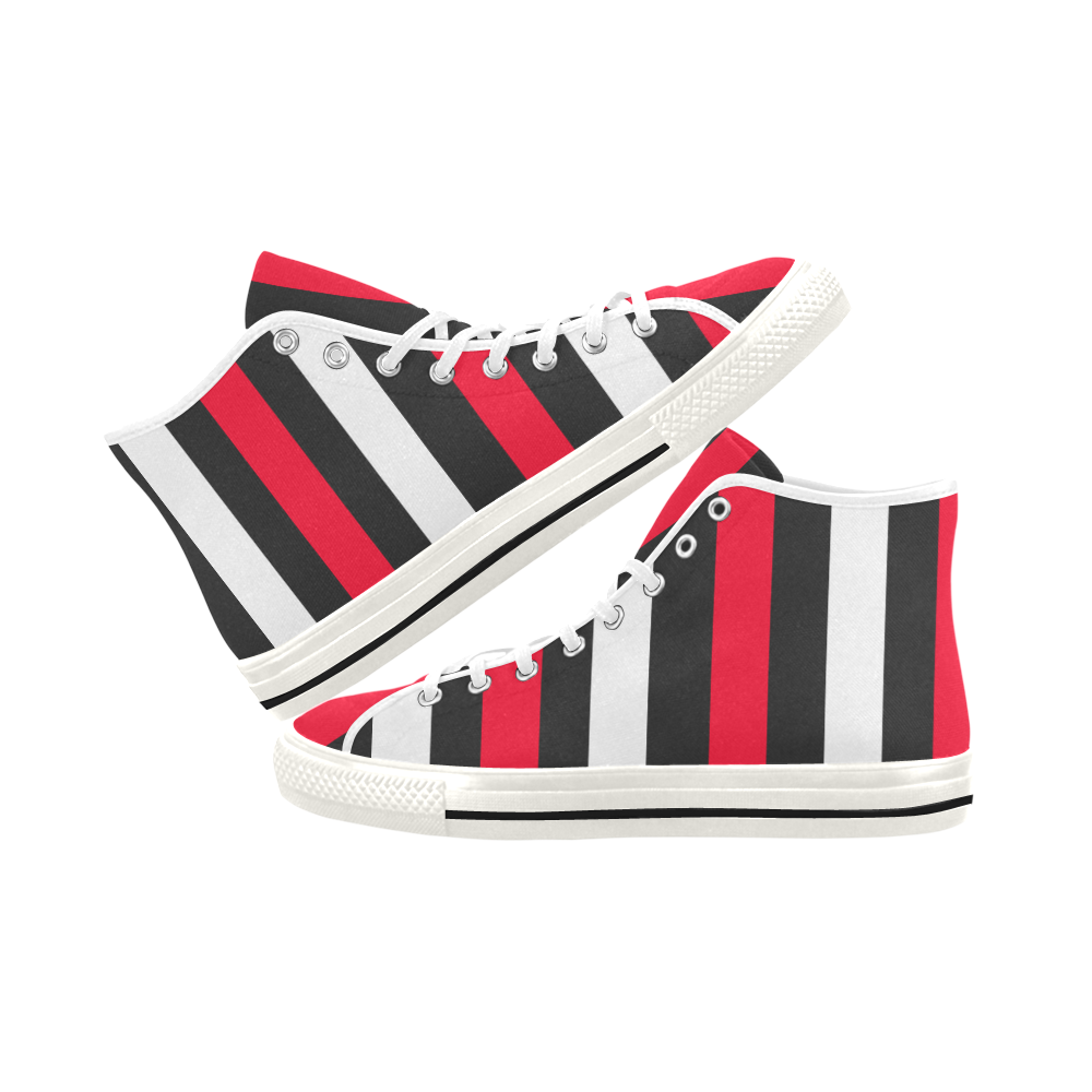 Bold Stripes -  Women's High Top Canvas Sneakers