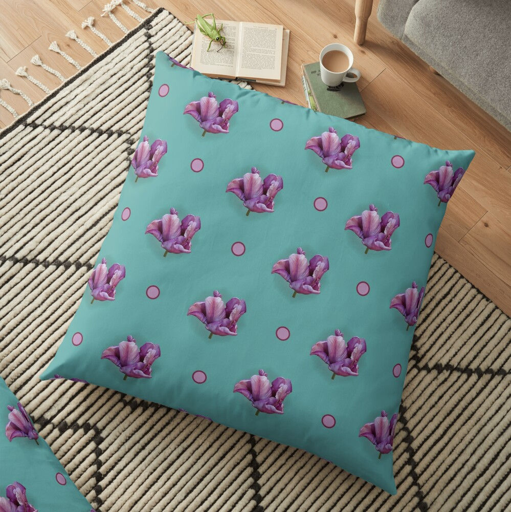 Blue Parrot Tulip & Dots - Cushion Cover