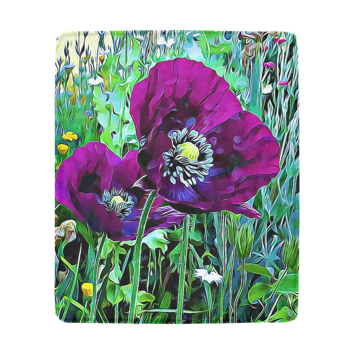 Meadow Poppies Purple - Blanket